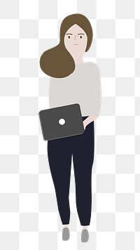 Woman png full body character illustration, transparent background