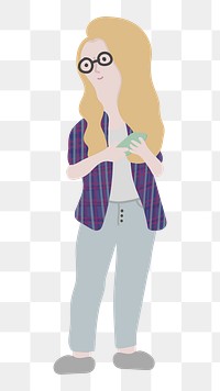 Woman png full body character illustration, transparent background