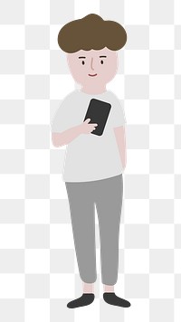 Man png full body illustration, transparent background