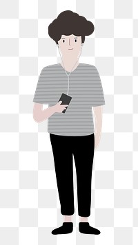 Man png full body illustration, transparent background