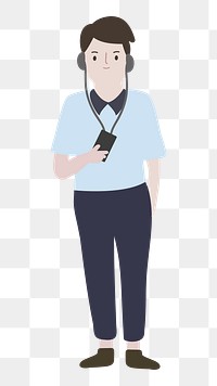 Man png full body illustration, transparent background