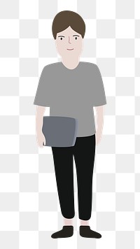 Man png full body illustration, transparent background