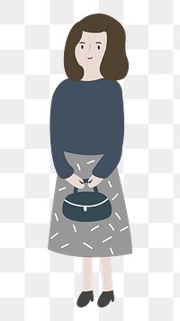 Woman png full body character illustration, transparent background