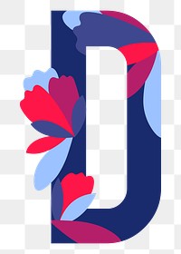 D alphabet png illustration, transparent background