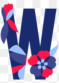 W alphabet png illustration, transparent background