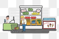 Supermarket  png illustration, transparent background