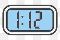 PNG digital alarm clock illustration sticker, transparent background