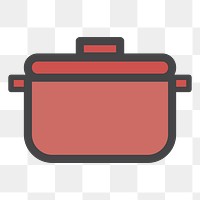 PNG cooking pot illustration sticker, transparent background