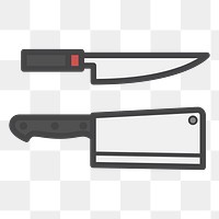 PNG cooking knives illustration sticker, transparent background