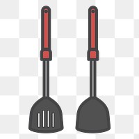 PNG spatulas illustration sticker, transparent background