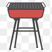 PNG barbecue grill illustration sticker, transparent background