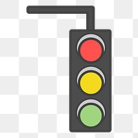 PNG  traffic light illustration sticker, transparent background