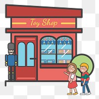 Toy shop png illustration, transparent background