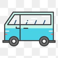 PNG small bus illustration sticker, transparent background