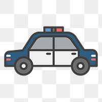 PNG police car illustration sticker, transparent background