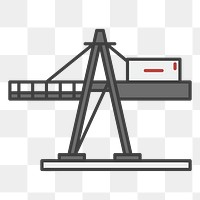 PNG  heavy load crane illustration sticker, transparent background
