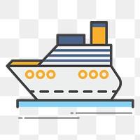 PNG passenger ferry illustration sticker, transparent background