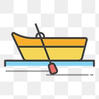 PNG  row boat illustration sticker, transparent background