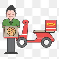 Pizza delivery png illustration, transparent background