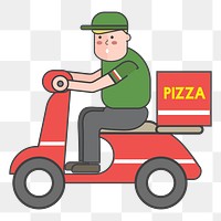 Pizza delivery png illustration, transparent background