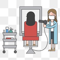 Salon png illustration, transparent background