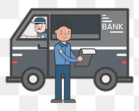 Security van png illustration, transparent background