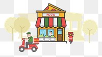 Pizza shop png illustration, transparent background