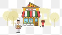 Pizza shop png illustration, transparent background
