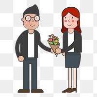 Couple png illustration, transparent background