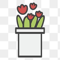 PNG flower illustration sticker, transparent background