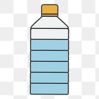 PNG water bottle illustration sticker, transparent background