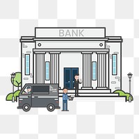 Bank png illustration, transparent background