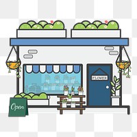 Flower shop png illustration, transparent background