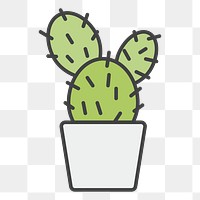 PNG Cactus illustration sticker, transparent background