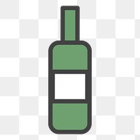 PNG green bottle illustration sticker, transparent background