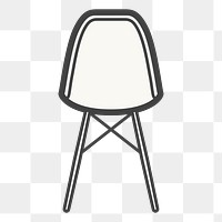 PNG Modern styled chair illustration sticker, transparent background