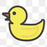 PNG yellow rubber duck icon illustration sticker, transparent background