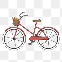 PNG bicycle illustration sticker, transparent background