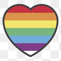 PNG LGBT heart illustration sticker, transparent background