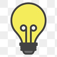 PNG Light bulb illustration sticker, transparent background