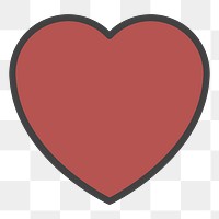 PNG Heart illustration sticker, transparent background