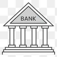 PNG bank icon illustration sticker, transparent background