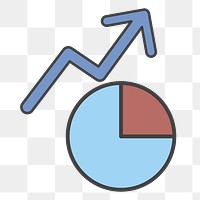 PNG growth graph icon sticker, transparent background