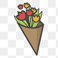 PNG flower illustration sticker, transparent background