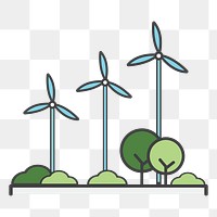 Wind power png illustration, transparent background