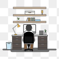 Working png illustration, transparent background