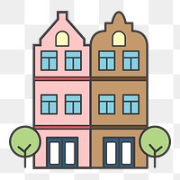 Townhouse png illustration, transparent background