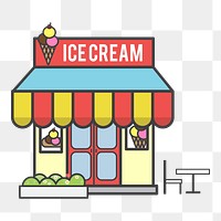 Ice cream shop png illustration, transparent background