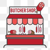 Butcher shop png illustration, transparent background