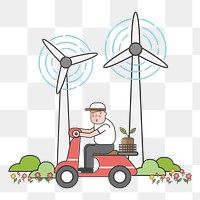 Wind power png illustration, transparent background